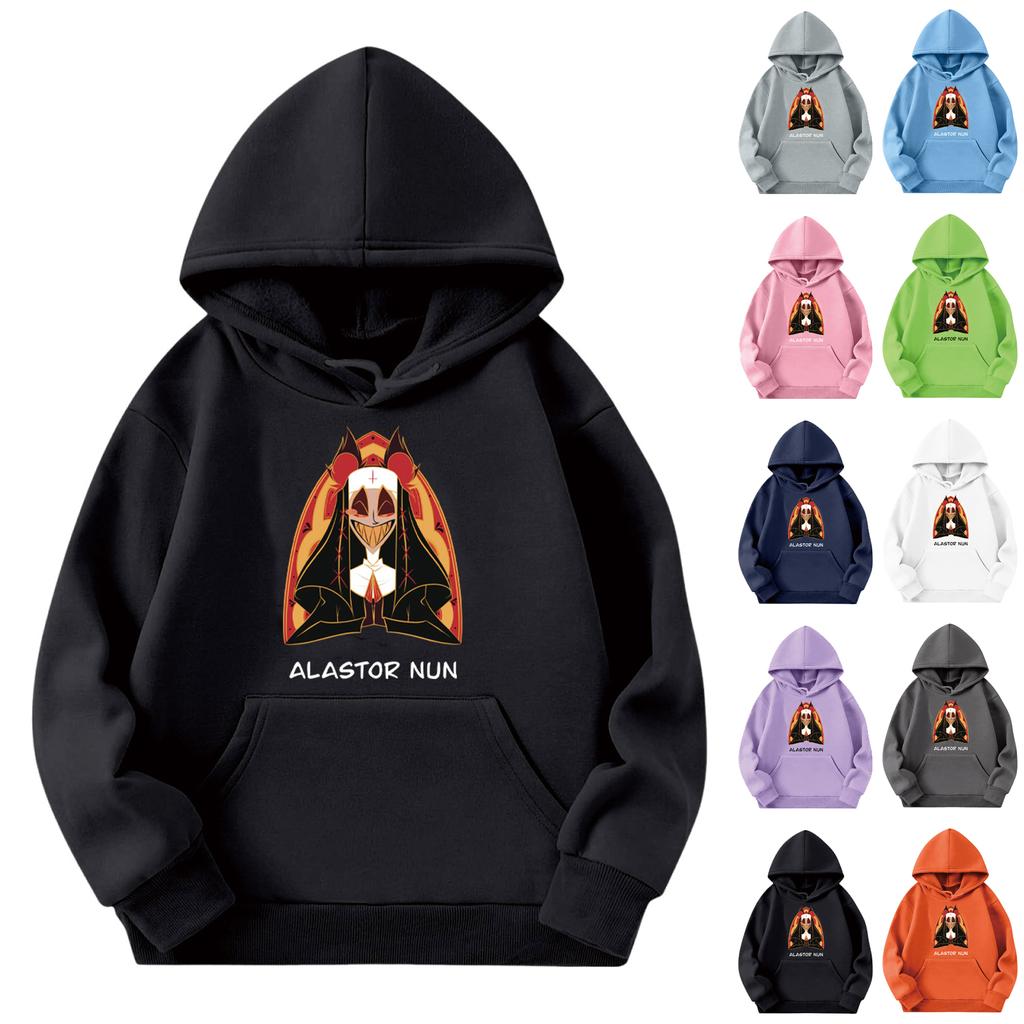 Child Fashion Lightweight Long Sleeve Pullover With Pockets Print Hoodie