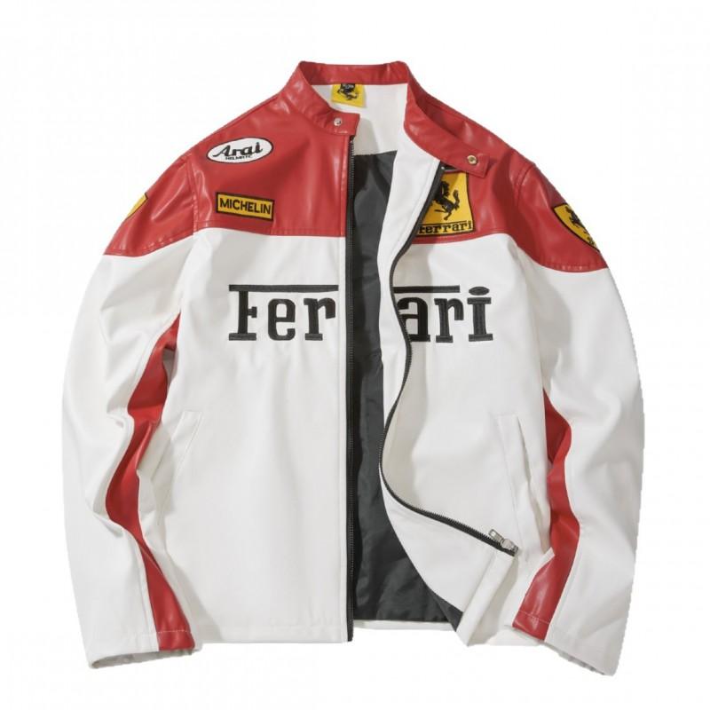 Unisex Vintage Motorcycle Leather Jacket Racing Street Riding Warm Anti-Static Nylon Fabric S-XL Available