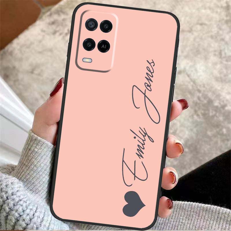 Personalised Custom Name Pastel Tones Case For OPPO A17 A57 A96 A76 A16 A18 A58 A78 A98 A74 A94 A5 A9 A52 A72 A15 A93 A53 A54 S