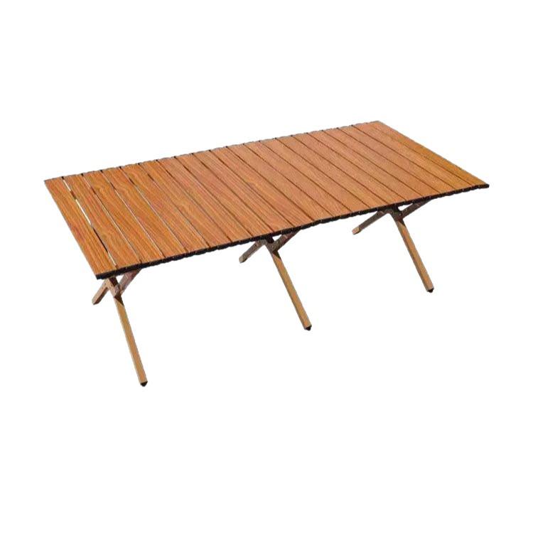 Ultra-Light Portable Folding Camping Table & Chair Set with Wood Grain Finish