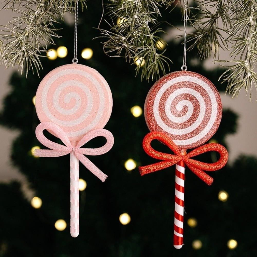 Bow Simulated Lollipop Red Pink Christmas Tree Decoration  Christmas Tree