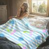 Cherry Heart Stripe Flannel Blanket Warm Soft Halloween Christmas Decorative Couch Warm Cozy All-Season Gift