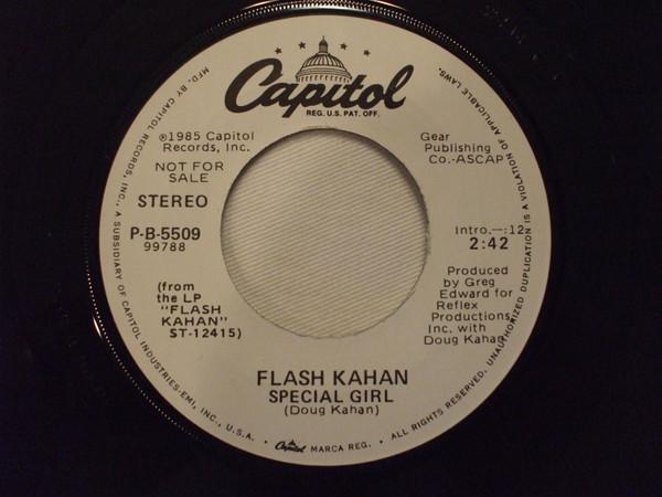 

7inch Record FLASH KAHAN - Special Girl PB5509PROMO Capitol Records 1985 US Rock Used