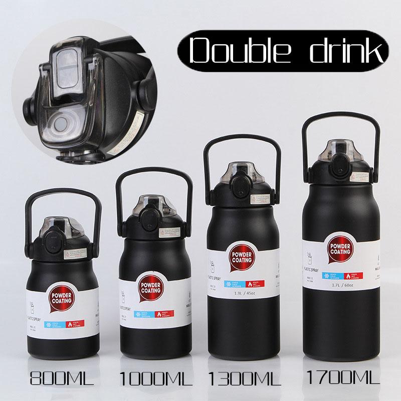 1.3L/1.7L Large Capacity Thermo Bottle Stainless Steel Thermal Thermo Water Portable Vacuum Mug Thermos Insulated Cup Tumbler