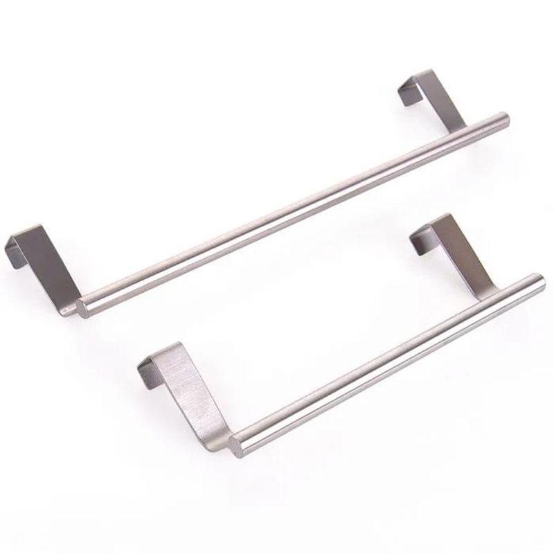 Towel Rack Over Door Towel Bar Hanging Holder Stainless Steel Bathroom Kitchen Cabinet Towel Rag Rack Shelf Hanger