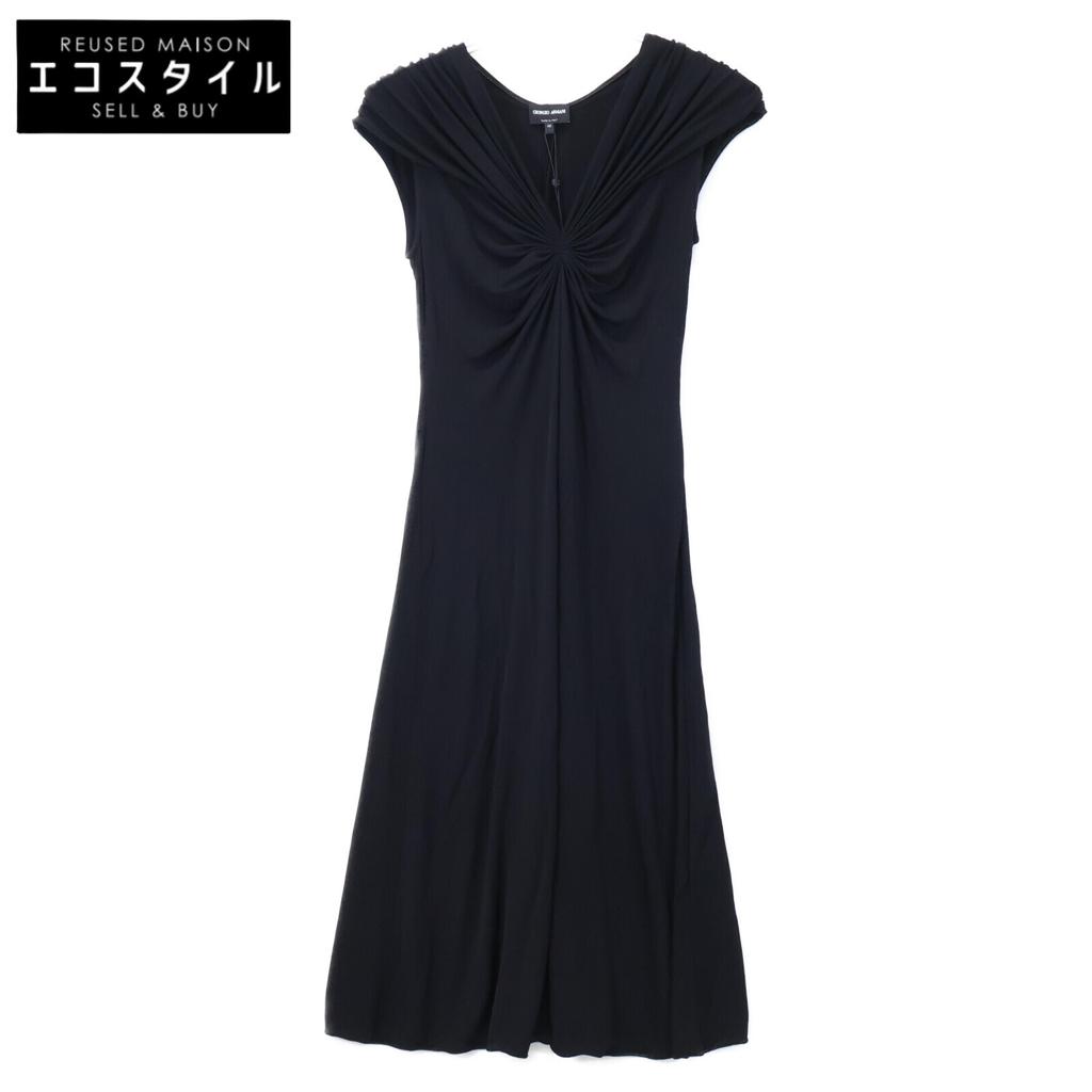 GIORGIO ARMANI 3KAA71 AJZWZ 20 Years Drape Sleeveless Dress dress 40 blackUsed