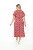 Women's Big Size Dress Large Size Lycra Viscose Red White Drop Pattern Dress