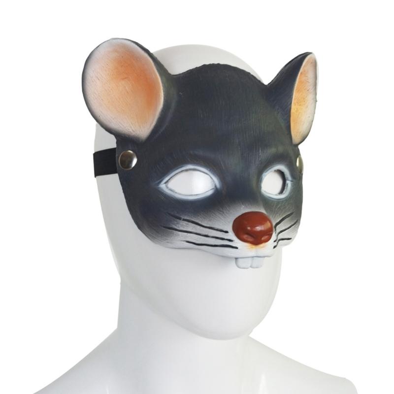 Mouse Costume Mask Comfortable PU Foam Half Face Mask Halloween Cosplay Accessory For Adult Kid Halloween Dress Up