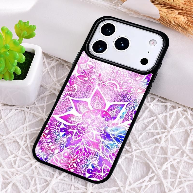 Flowers Mandala Floral Phone Case for iPhone 17 Air 16 15 11 12 14 13 Pro Max Shockproof Cover
