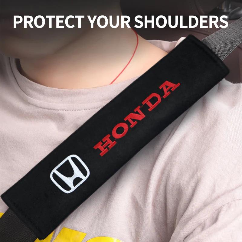 Rbnzy1 1/2Pcs Car Safety Belt Shoulder Cover Pad Plush Seat Belt Shoulder for Honda Mugen Power Civic Accord CRV Hrv Jazz Accessories