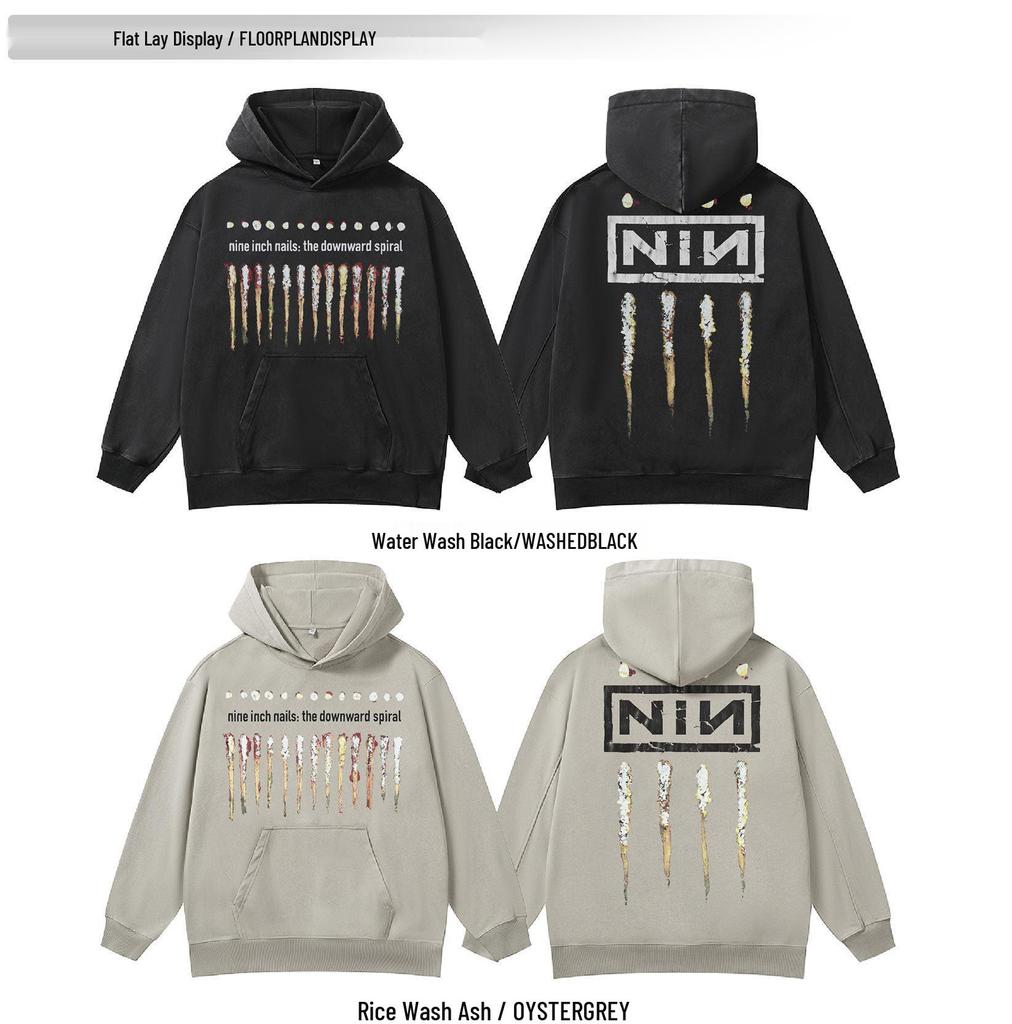 2025 Nine Inch Nails 3D Hooded Terry Knit Sweatshirt - Autumn/Winter Collection