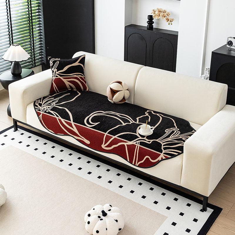

New High-End American Sofa Cushion Straight Row Three-Person All-Season Non-Slip Seat Cushion Cover Towel Cover Cloth 90*90cm