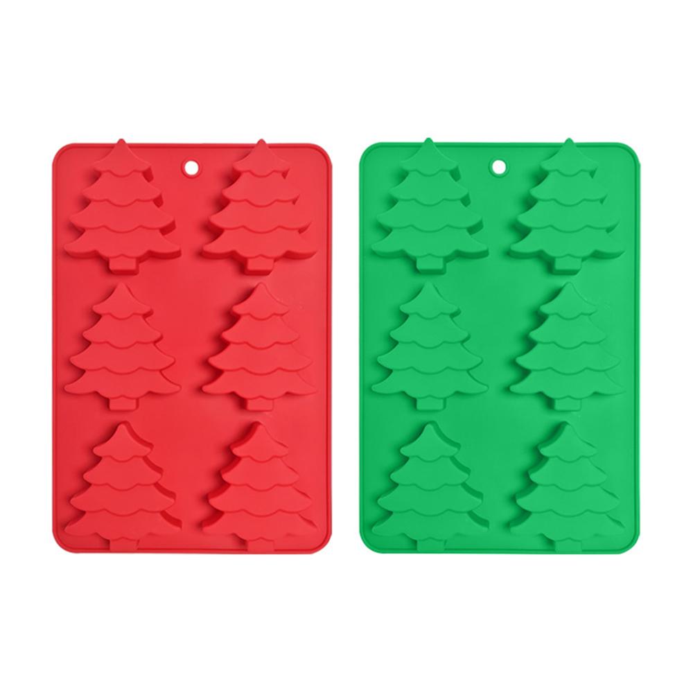 1/2pcs Christmas Silicone Baking Molds Christmas Trees Diy Homemade Baking Tools Chocolate Mousse Cake Decoration Accessories