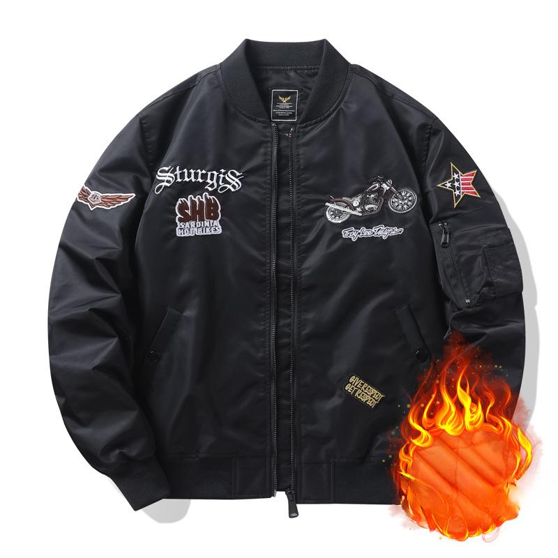 Nueva Chaqueta Bomber de Primavera y Otoño para Hombre, Bordada de Industria Pesada, Chaqueta de Béisbol Motociclista, Chaqueta de Trabajo