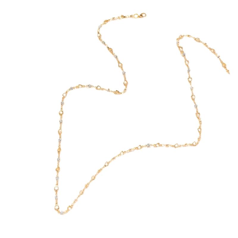 Colorful Crystal Necklace Rhinestones Long Y-Shaped Neckchain Bohemian Clavicle Chain Fashion Accessory for Women