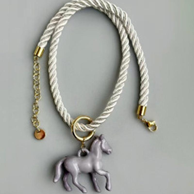 Exaggeration Stereoscopic Small Horse Pendant Earrings For Women Creativity Cute Animal Necklace Charm Jewelry Holiday Gift