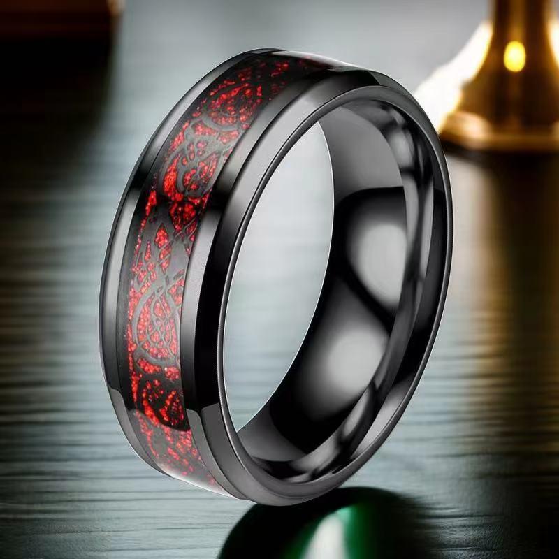 Men's 8mm Retro Titanium Steel Ring: Light Luxury, Niche Design