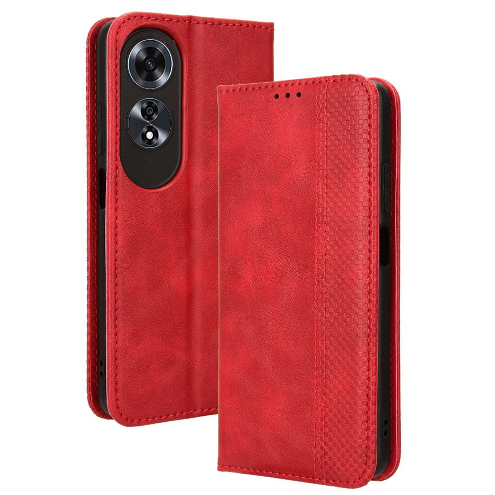 For Oppo A60 4G Leather Case Magnetic Closing Phone Cover with Wallet