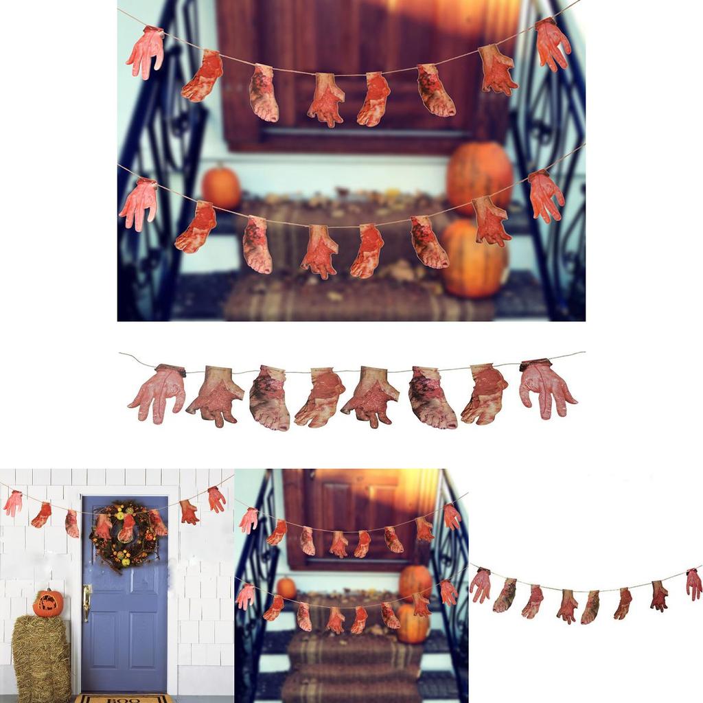 Horrifying Halloween Fake Body Parts Garland For Spooky Party Decorations