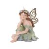 Zittende Fee Beeldje Verweerde Afwerking Peinzend Ornament Gedetailleerd Huis Decoratie