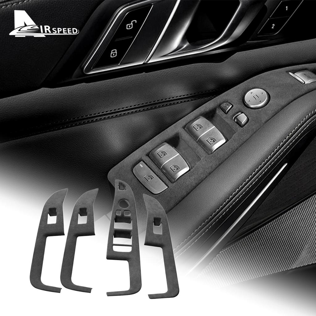 Italy Super Suede Car Window Lifter Switch Control Frame Cover for BMW X5 G05    2022 2023 Trim Flannel