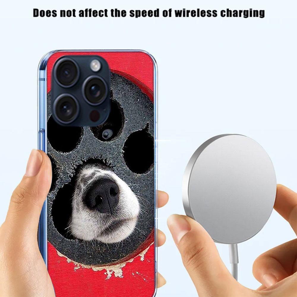 Show You Its Cute Dog Nose Clear Phone Case For Iphone 17 Air 16 Pro Max 15 Pro 14 Plus 17E 16E 11 13 12 Mini Cover Cases Fundas