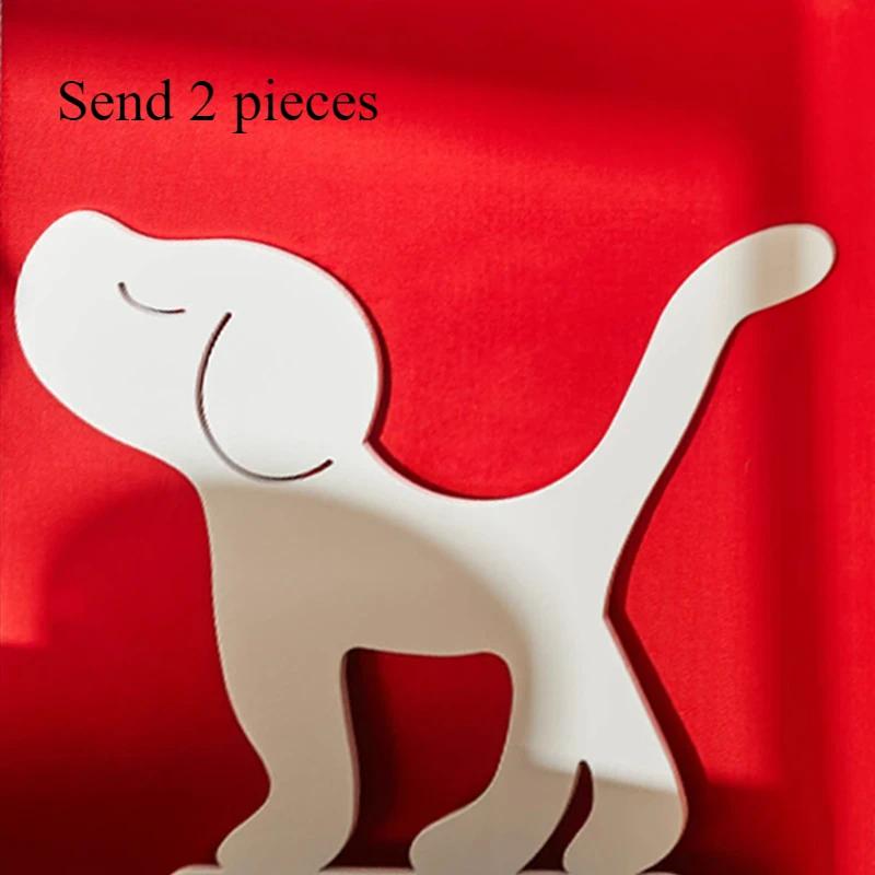 

Cute Dog Bookend INS Cartoon Animal Bookends Durable Steel Plate Book Stopper Functional Desktop Organizer for Home Display