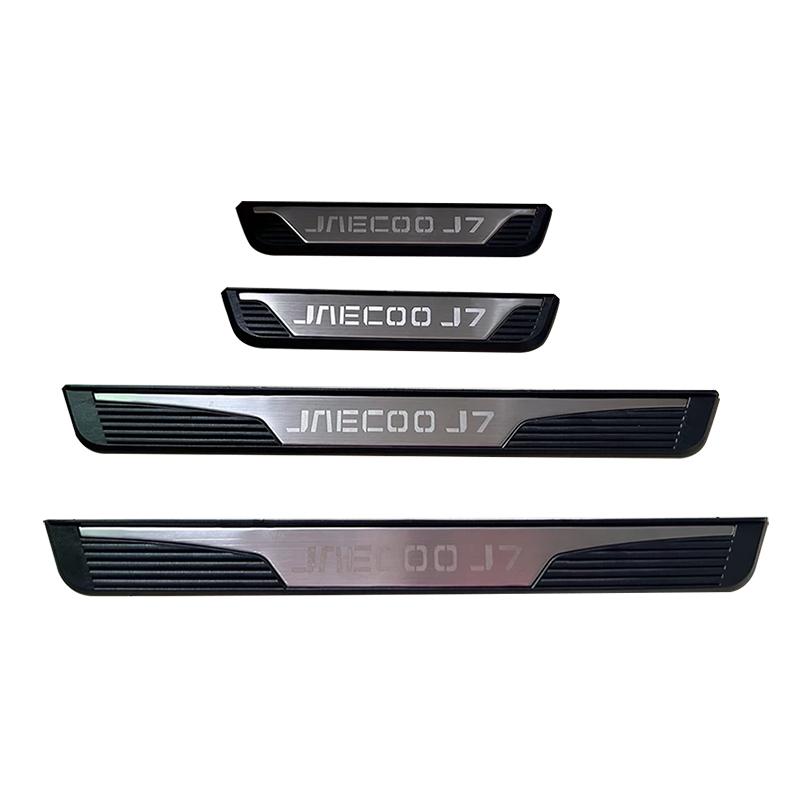 

4PCS Plastic Stainless Steel For CHERY JAECOO J7 2023 2024 Car Door Sill Pedal cover Scuff Plate Threshold Protector Accessories
