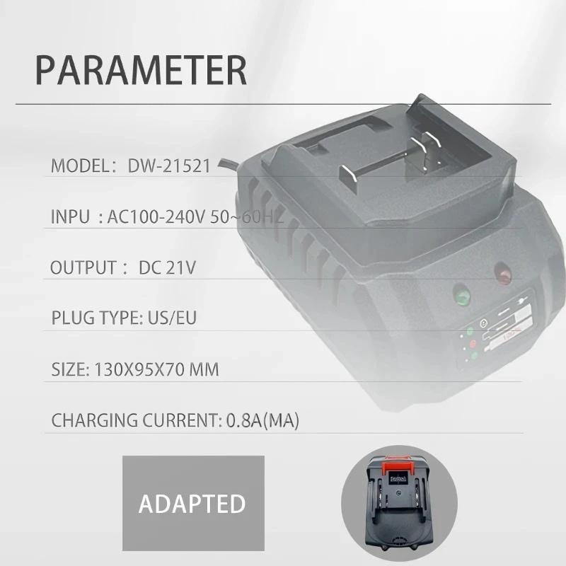 21V 2.0A Cordless Power Tool Battery Chargers with LED Display Lithium-lon Battery Charging Base Replacement Accessories