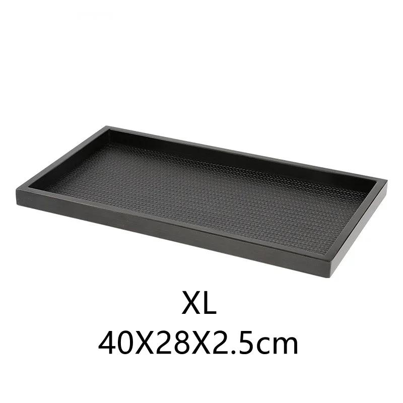 Rectangular Solid Wood Pallet Black Beige Leather Tray Home Soft Decoration Aroma Storage Tray Living Room Entryway Organizer