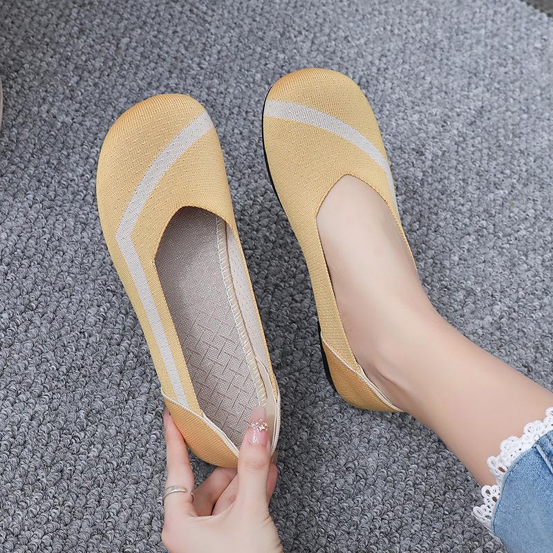 Shoes women's summer new fly-woven shoes solid color versatile casual shoes soft sole comfortable breathable women's shoes