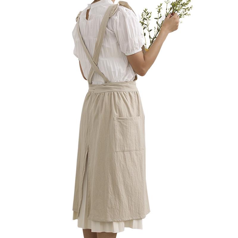 Korean Style Ruffle Lace Waterproof Apron with Flutter Sleeves for Baking