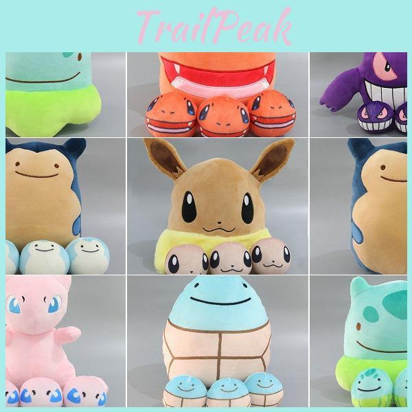 Split Pillow Pikachu Plush Charmander Squirtle Bulbasaur Decoration Gift