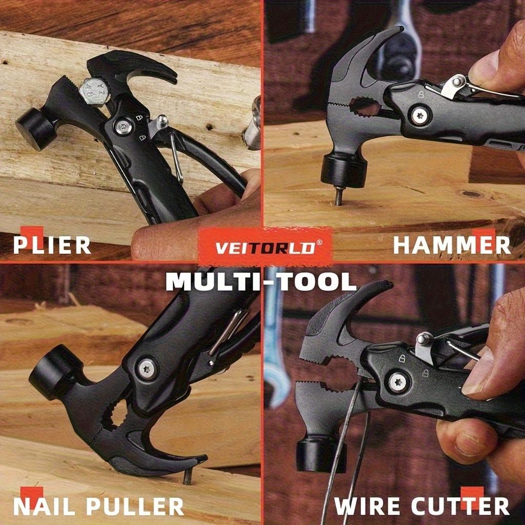 1pc 12-in-1 Multi-Function Hammer, Essential Tool for Home and Car | Includes Hammer, Pliers, Screwdriver & 8 Functions