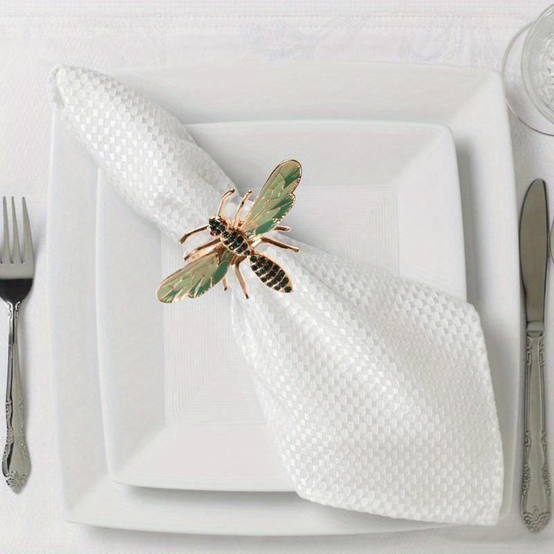 1PC Elegante Serviettenringe Honigbiene Libelle Serviettenschnalle Tischtücherhalter Tischdekoration Tissue Ringe