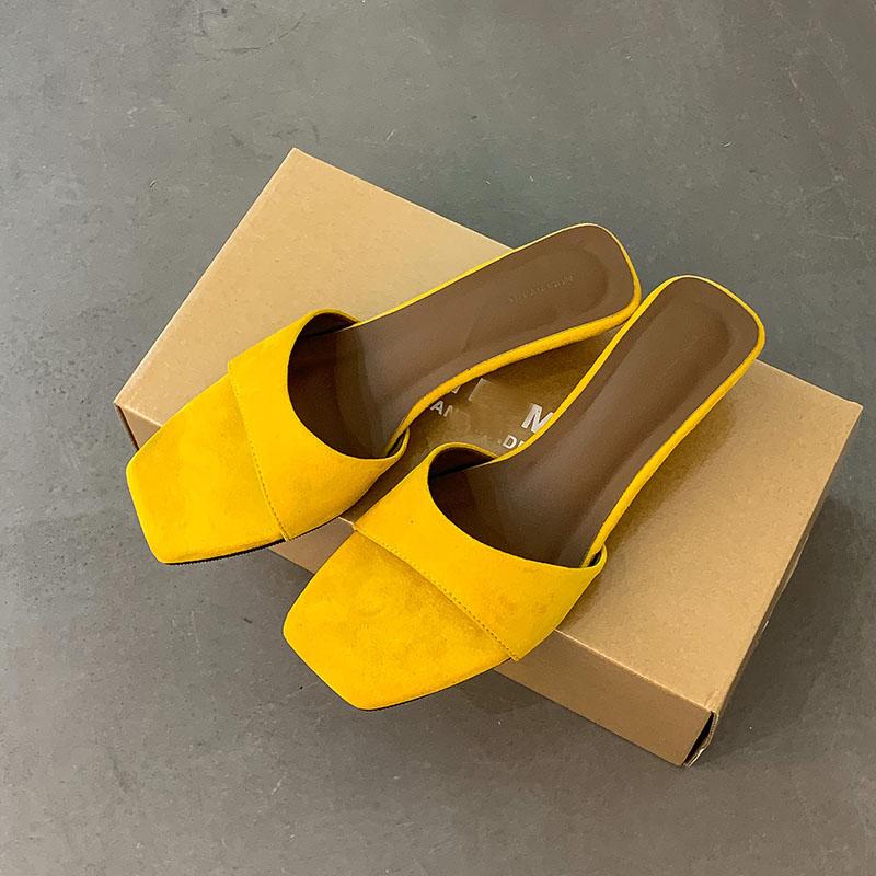 Mode Schuhe Keile Pantoletten Hausschuhe Schuhe für Frauen Neu 2025 Sommer Mode Quadratische Zehen Damen Keilabsatz Pantoletten Schuhe Weibliche Sandalen