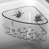 Removable Suction Cup Corner Shelf Shower Soap Dish Holder for Laundry Room
