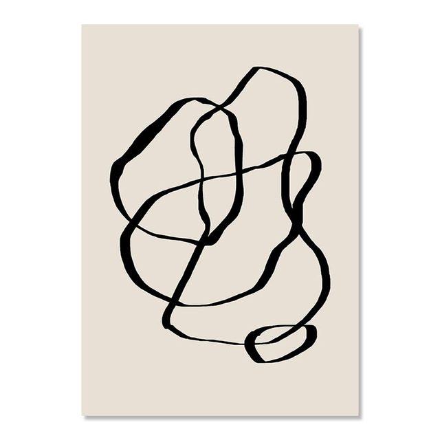 

Абстрактные постеры с геометрическими линиями в стиле бохо, черный, бежевый, настенное искусство, холст, картина, печать, изображение для гостиной, интерьера, украшения дома 21cm×30cm NoFrame