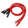 Spark Plug Ignition Wire Set Red High Performance Silicone 1m Car Ignition Wire for 4 Cylinder Automobile 8mm