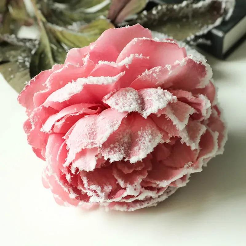 1Pc Home Decoration Wedding Fake Flower Christmas Snow Peony Simulation Flower