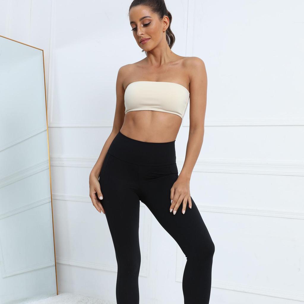 Cross-border Strapless Bandeau Yoga Sports Bra - Backless Design for Fitness
