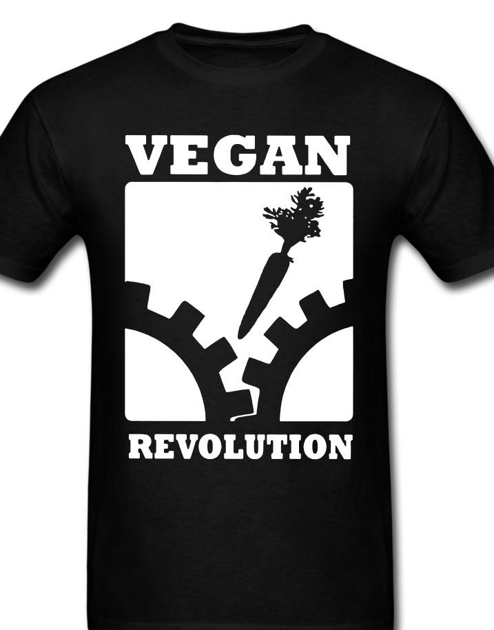 Vegan Revolution T shirt Tee Vegetarian Protest animal rights ALF organic S