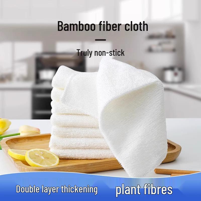 

Bamboo Fiber Non-Stick Oil Absorbent Lint-Free Dishcloth Large White 30*27 cm - 1 Piece