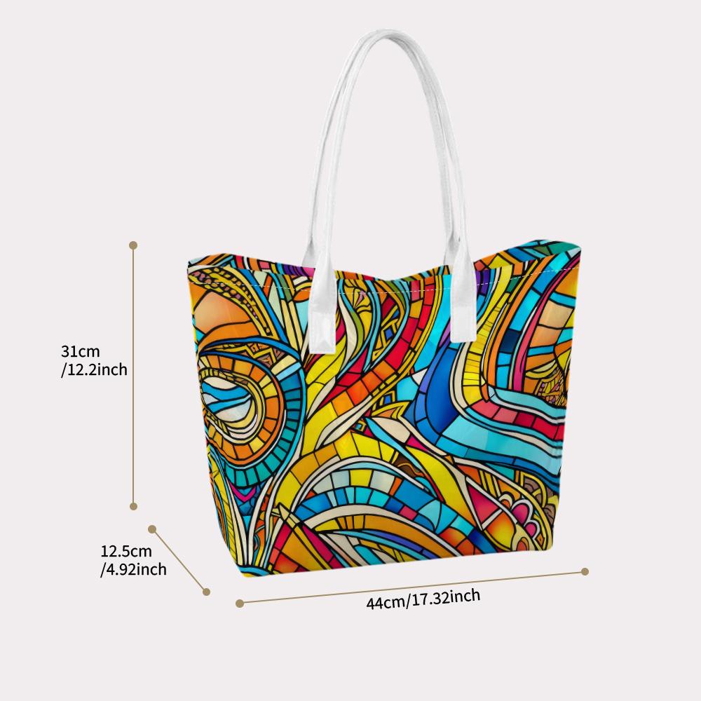 Colorful Graffiti Tote Bag Trendy Stylish Daily Casual Shoulder Bag for Outdoor Shopping