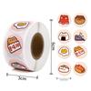 500Pcs/Roll 2.5Cm/1Inch Circular Cute Cartoon Sushi Pattern Decorative Sticker Baked Dessert Lunch Box Label Decor Sticker
