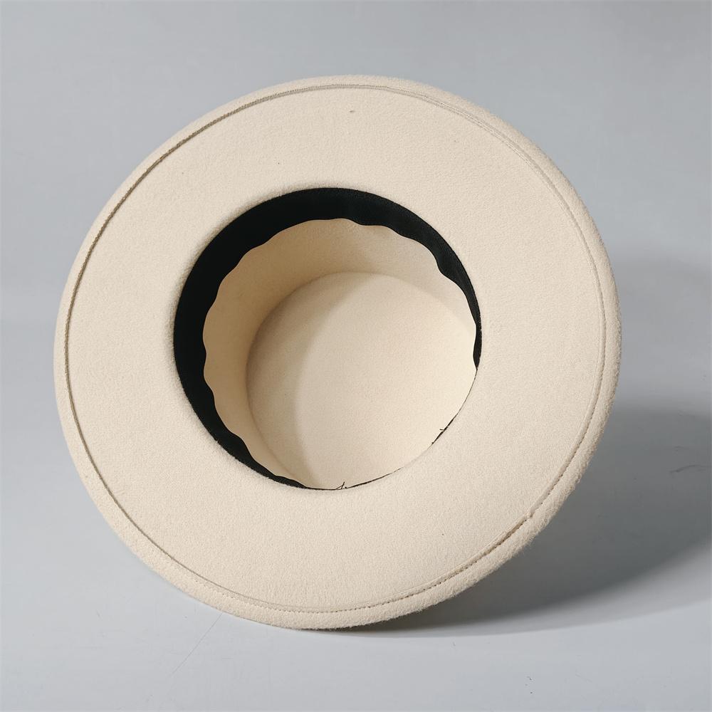 Unisex Klassische Filz Kirchenhüte Britischer Stil Breiter Rand Oberer Fedora Hut Hochzeits Verkleidung Breiter Rand Flacher Oberteil