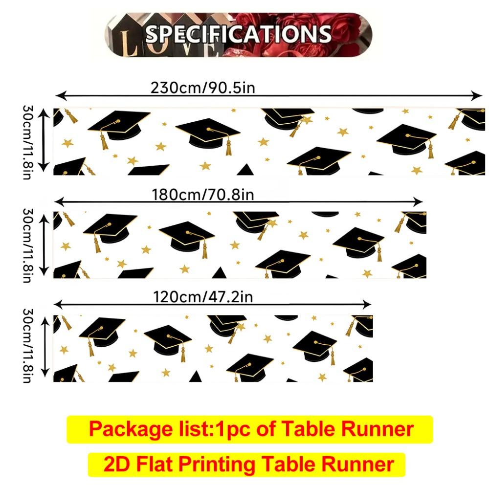 Table Flag Graduation Hat and Golden Star Holiday Party Tablecloth Desktop Decoration TableFlag Dining Room Decor
