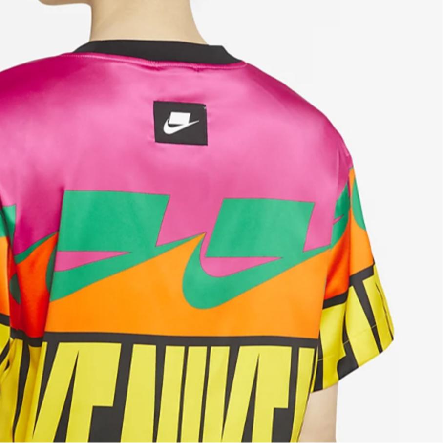 Nike Sportswear NSW Oversized Logo Colorblock Print Short Sleeve T-Shirt Women Tops Multicolor CJ3479-735