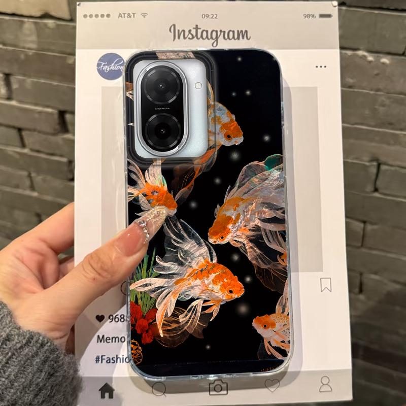 Luckly Koi Goldfish Women Case For Xiaomi Redmi Note 14 Pro 14C 13C 10 9A 9C 13 12 11 10S 9 8 Plus A5 A4 A3 A2 A1 Fundas Cover