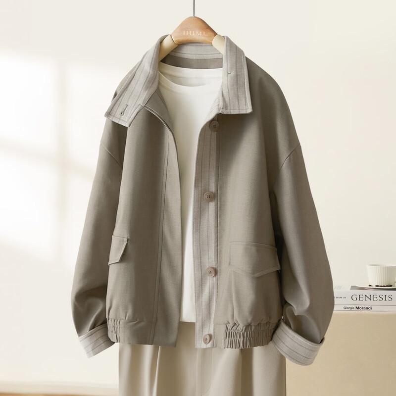 Женская свободная повседневная кожаная куртка IHIMI в ретро-дизайне XL